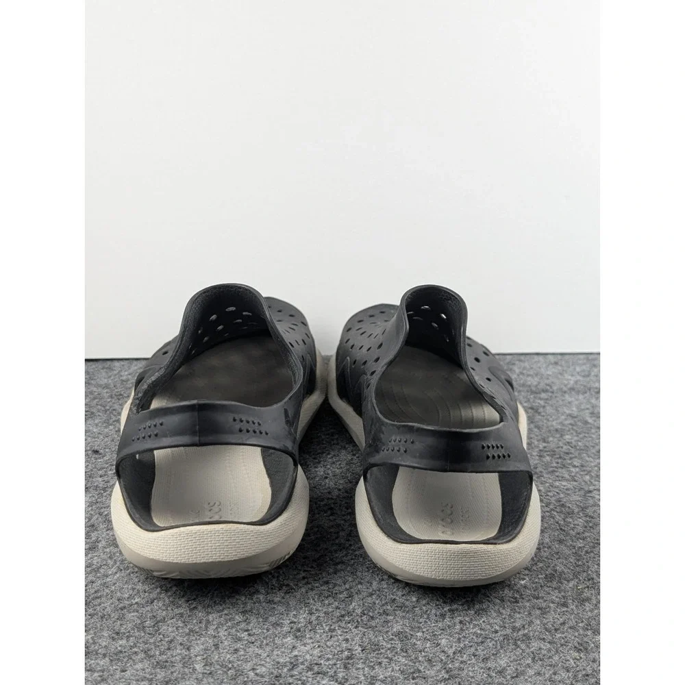 Crocs Swiftwater Sandal Men's Size 9 Mesh Deck Water Black Gray Slip On Shoes